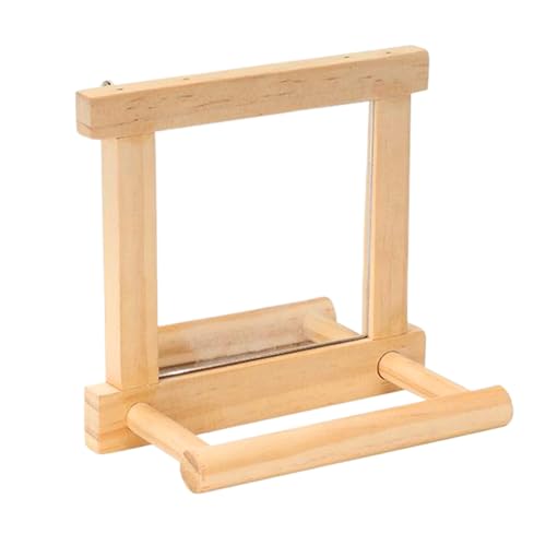 Natural Bird Mirror Stand - Käfig -Kletterspielzeug Für Kakadier, Sittiche, Lovebirds, Kleine | Holzzweig Ruhestange, Schwingender Vogelspielplatzspiegel, Dekorativer Käfig Barsch Für Vögel von Vitsrisea