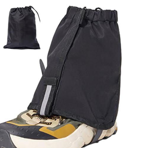 Schuhgaders Zum Wandern - Wasserdicht 7,09–7,87 Zoll, Reflektierende Sicherheitsabdeckungen, Nachtschwarzpolyester Mit 1000d PVC -Netzbindung, Anti -Schnee- Und Sandbeinschutz | Feldverkleidung, Kalte von Vitsrisea
