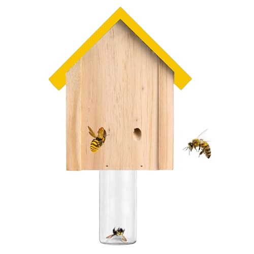 Tischlerbienenfallen Holzbienenfalle - Holz Carpenter Bienenfalle Wespen abschreckend Nest Hornet Catcher, natürliches Gartendekor | Frühling, Garten, Hof von Vitsrisea