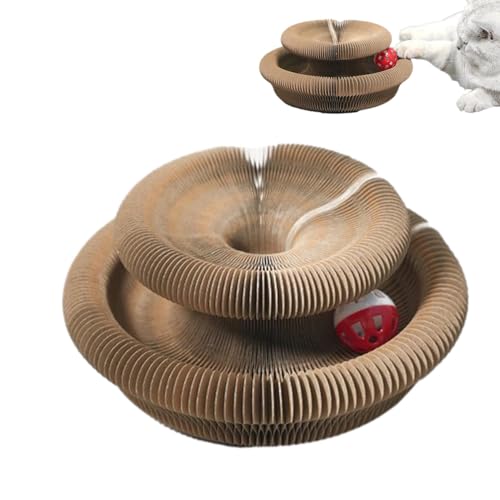 Vitsrisea Katzenkratzorgel aus Pappe, magische Kratzorgel aus Pappe mit Spielzeugglocke – Katzenschleifkrallen-Kratzbrett, faltbares Katzenspielzeug zum Krallenschleifen Vitsrisea Katzenkratzorgel aus Pappe, magische Kratzorgel aus Pappe mit Spielzeugglocke – Katzenschleifkrallen-Kratzbrett, faltbares Katzenspielzeug zum Krallenschleifen von Vitsrisea