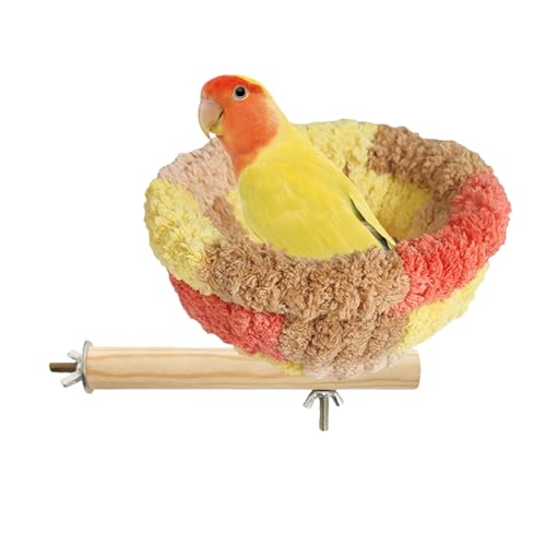 Vitsrisea Vogelbett Für Käfig - Samt Vogelhaus Nistkasten Für s | Kleine Sitzstange Und Warmes Schlafnest Als Käfigzubehör Für Kanarienvogel, Sittich, Ara Und Unzertrennlicher von Vitsrisea