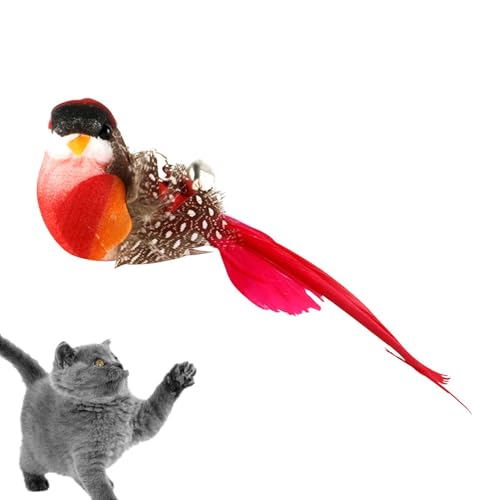 Vitsrisea Vogelspielzeug für Katzen - -Nachfüllungen mit Feder und Glocke, Kätzchen-Kaustäbchen, | Spielzeug, handgefertigter interaktiver Vogel-Teaser für das Katzentraining im Vitsrisea Vogelspielzeug für Katzen - -Nachfüllungen mit Feder und Glocke, Kätzchen-Kaustäbchen, | Spielzeug, handgefertigter interaktiver Vogel-Teaser für das Katzentraining im von Vitsrisea