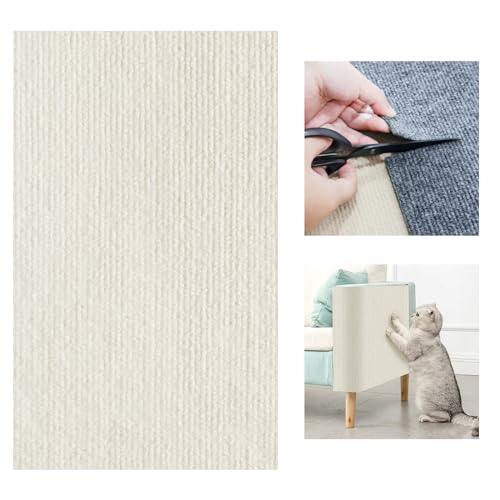 Viusneun Selbstklebend Kratzteppich Katze Wand, Kratzmatte Katze Sofa, DIY Climbing Cat Scratcher, Kratzbrett Katzen, Kratzschutz Sofa Katze für Schützt Teppiche Möbelschutz (40x100cm,Beige) von Viusneun