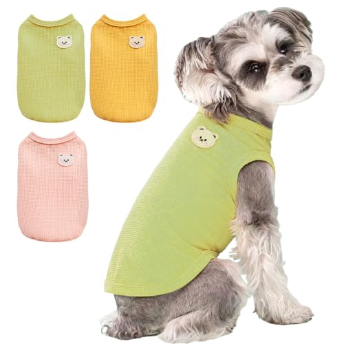 3-Pack Hund gestrickt Jumper T-Shirt, Sommer atmungsaktiv Baumwolle Shirts, Hund Soft Tank Top ärmellose Weste Hund Tee Shirt für Mini Hund, Kleiner Hund und Katze Kleidung, Bär XL 3-Pack Hund gestrickt Jumper T-Shirt, Sommer atmungsaktiv Baumwolle Shirts, Hund Soft Tank Top ärmellose Weste Hund Tee Shirt für Mini Hund, Kleiner Hund und Katze Kleidung, Bär XL von Vivi Bear