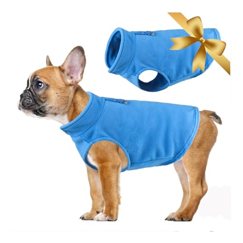 Hundeweste Fleece Pullover Winterjacke für kleine und mittlere Hunde mit D-Ring Leine Kaltwettermantel Hoodie, Blau,M Hundeweste Fleece Pullover Winterjacke für kleine und mittlere Hunde mit D-Ring Leine Kaltwettermantel Hoodie, Blau,M von Vivi Bear