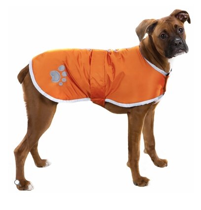Vivi Bear Hunde-Wintermantel, reflektierend, 100 % Polyester, wasserdicht, winddicht, langlebig, weich, sicher, bequem, Hundemantel, 8 Größen, Olivgrün und Orange (Orange, XL) von Vivi Bear