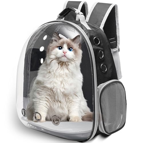 Vivicreate Großer Katzenrucksack für Reisen und Wandern, transparenter Haustier-Rucksack für Katzen bis zu 9 kg, mit Belüftung und gepolsterten Riemen, Mochila para Gatos transportadora mascotas Vivicreate Großer Katzenrucksack für Reisen und Wandern, transparenter Haustier-Rucksack für Katzen bis zu 9 kg, mit Belüftung und gepolsterten Riemen, Mochila para Gatos transportadora mascotas von Vivicreate