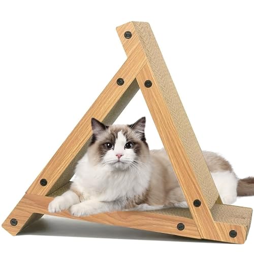 Vivicreate Katzenkratzer, Multifunktionskratzer, dreieckiges Design mit Loungebett, hochdichte Kratzfläche, Naturholz Vivicreate Katzenkratzer, Multifunktionskratzer, dreieckiges Design mit Loungebett, hochdichte Kratzfläche, Naturholz von Vivicreate