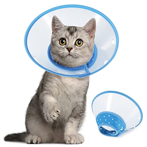 Vivifying Halskrause Katze, Verstellbar von 14.5-20,3 cm Leichtgewicht Schutzkragen für Welpen, Kleine Hunde und Katzen (Blau-M) von Vivifying
