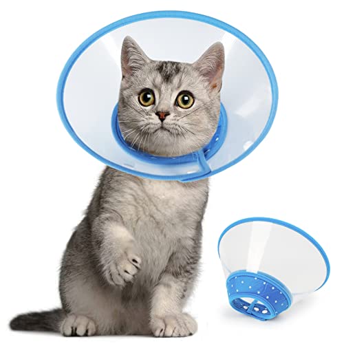 Vivifying Haustier Halskrause, Verstellbar von 12-14,5 cm Leichtgewicht Schutzkragen für Welpen, Kleine Hunde und Katzen (Blau-S) von Vivifying