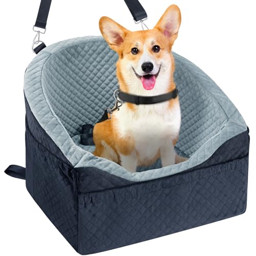 Vivifying Hundeautositz für kleine und mittelgroße Hunde, abnehmbarer und waschbarer Sitzerhöhung für Haustiere bis zu 13,6 kg, Reisebett mit Aufbewahrungstaschen und Sicherheitsgurt, Grau Vivifying Hundeautositz für kleine und mittelgroße Hunde, abnehmbarer und waschbarer Sitzerhöhung für Haustiere bis zu 13,6 kg, Reisebett mit Aufbewahrungstaschen und Sicherheitsgurt, Grau von Vivifying