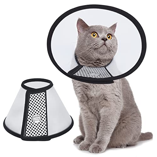 Vivifying Katzenkegel, verstellbare Genesung für Haustiere, 20,6 cm, leichtes Kunststoff-Halsband für Katzen, Mini-Hunde und Kaninchen (schwarz) von Vivifying