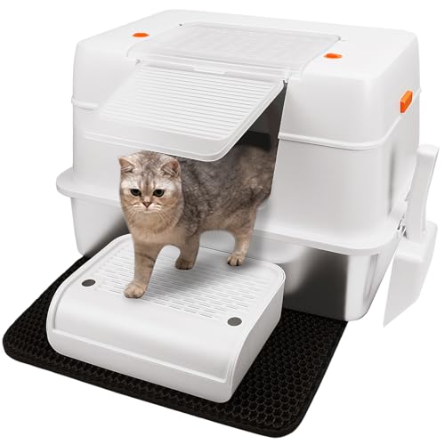 Vivifying Katzenklo Edelstahl mit Deckel, XL Leicht zu Reinigen und Geruchsresistent Katzentoilette Edelstahl, Rostfreier Stahl Katzenklo mit Pedals, Schaufel und Matte (Beige) Vivifying Katzenklo Edelstahl mit Deckel, XL Leicht zu Reinigen und Geruchsresistent Katzentoilette Edelstahl, Rostfreier Stahl Katzenklo mit Pedals, Schaufel und Matte (Beige) von Vivifying