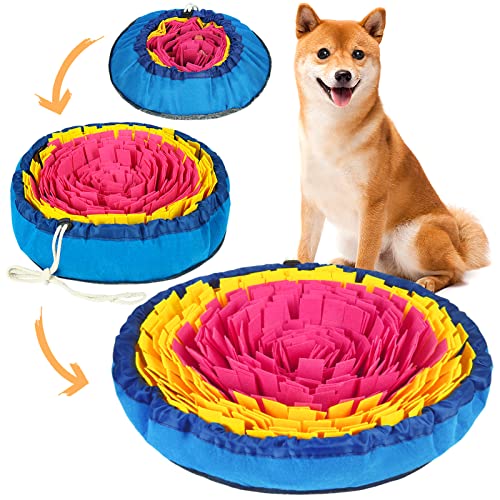 Vivifying schnüffelteppich für Hunde, Interaktives Schnüffelteppich Hund, Waschbar Intelligenzspielzeug für kleine und mittelgroße Hunde (Rosa/Gelb) von Vivifying