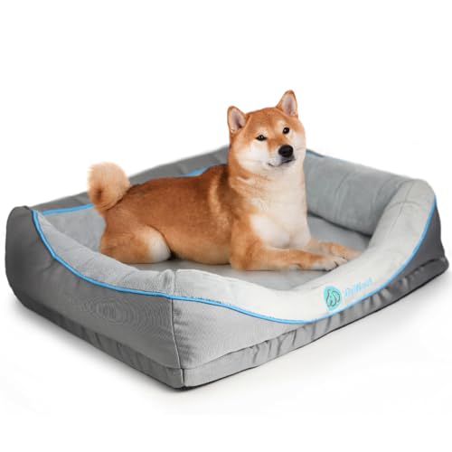 Viviwoof Orthopädisches Hundebett für mittelgroße Hunde, wasserdicht, mittelgroße Hundesofa, stützende Schaumstoff-Haustiercouch mit abnehmbarem Bezug, rutschfeste Unterseite und wasserdichtes Futter von Viviwoof
