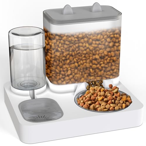 2 in 1 Automatischer Futterspender für Haustiere, Futter- und Wasserspender, für kleine Katzen und Hunde, 2,2 l Futterspender 1 l Wasserspender, Schwerkraftspender, Station für Zuhause, Reisen von Vivo Technologies