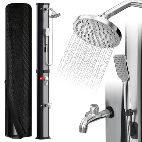Vkechh 60L Solardusche | Einstellbar Regenduschkopf | Wasserhahn | handbrause | Max. 60℃ | Ohne Stromanschluss | Mit Schutzhaube-Ablassschraube | Schwarz/Silber Vkechh 60L Solardusche | Einstellbar Regenduschkopf | Wasserhahn | handbrause | Max. 60℃ | Ohne Stromanschluss | Mit Schutzhaube-Ablassschraube | Schwarz/Silber von Vkechh