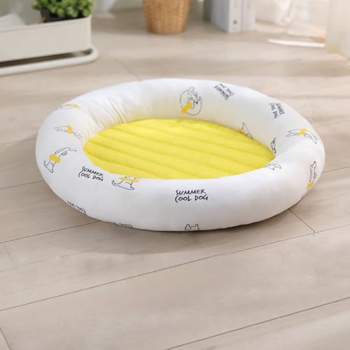 Vllcsla Hundebett 45cm Rundes Weich Kühlendes Hundebett für Sommer, Rutschfestes Haustierbett für Welpen, Beruhigendes Hundebett Super Doft Hundebetten und Couch für Katze und Hund Vllcsla Hundebett 45cm Rundes Weich Kühlendes Hundebett für Sommer, Rutschfestes Haustierbett für Welpen, Beruhigendes Hundebett Super Doft Hundebetten und Couch für Katze und Hund von Vllcsla