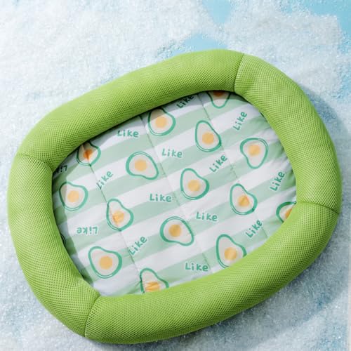 Vllcsla Hundebett Große Waschbare Ovale Sommer Hundekühlbett, S/M/L/XL Haustierbett kühl im Sommer, Grün/Orange/Blau Vllcsla Hundebett Große Waschbare Ovale Sommer Hundekühlbett, S/M/L/XL Haustierbett kühl im Sommer, Grün/Orange/Blau von Vllcsla