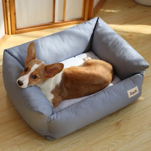 Vllcsla Hundebett Kleines Hundeschlafsofa Waschbar mit Abnehmbarem Bezug, 55x45x20CM, Beruhigendes Hundebett Anti-Angst Hundebetten, Rutschfestes Haustierbett für Welpen von Vllcsla