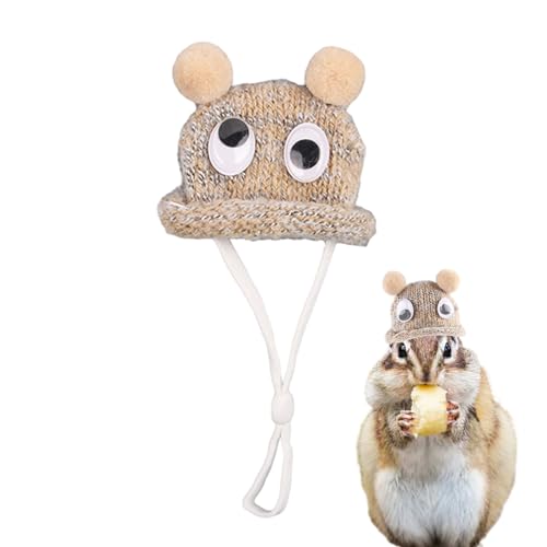 Hamstermütze – Mini-Strickmütze für Meerschweinchen, weiche, gemütliche, kleine Hüte mit verstellbarem Riemen, Hamster-Outfits für Meerschweinchen, Hamster, Häschen Vllold von Vllold
