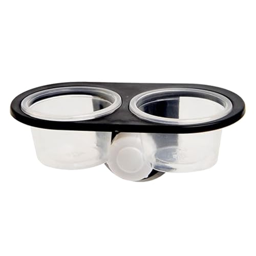 Vllold Crested Gecko Food Dish - Gecko Food Cups Water - Dispenser with 4 Cups Ledge Accessories Tray for Tarantula Frog Chamäleons Hermit Krabbe Schlange von Vllold