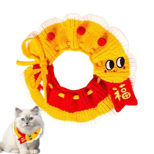Vllold Gestricktes Hundehalsband, chinesisches Neujahr, niedliches Welpenhalsband, Dekoration, Haustierhalsband, Katzenhalsband, verstellbar, für Katzen, Welpen, kleine, mittelgroße Hunde Vllold Gestricktes Hundehalsband, chinesisches Neujahr, niedliches Welpenhalsband, Dekoration, Haustierhalsband, Katzenhalsband, verstellbar, für Katzen, Welpen, kleine, mittelgroße Hunde von Vllold