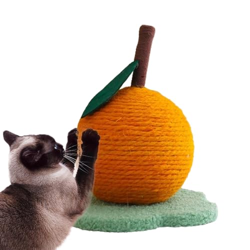 Vllold Katzenball Kratzbaum | Sicherer Sisal-Kratzball in orangefarbener Form | Einzigartiger interaktiver stabiler multifunktionaler Entspannungsbedarf für Katzen, Kätzchen, Haustiere von Vllold
