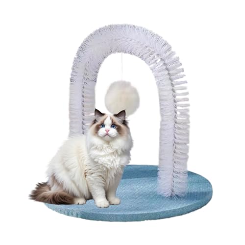 Vllold Katzengesichtskratzer – Katzenbogen Groomer Massage Gesichtskratzer | Arch Massage Bürste Shedding Hair Remover Shedding Rubbing Post for Balcony Indoor Back von Vllold