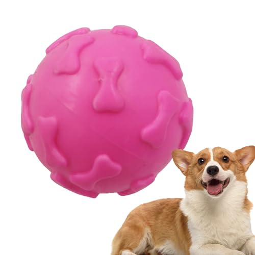 Vllold Kauspielzeug für Hunde – Quietschende Beißbälle mit Knochenmuster, niedliches Anreicherungsspielzeug zum Beißen, lebensmittelechtes Welpenspielzeug für drinnen und draußen von Vllold