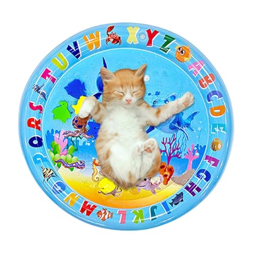 Vllold Sensorische Wasserspielmatte für Katzen - Faltbare Katzenmatte Spielzeug | Haustier Kühlmatte für Sommer, Wasser sensorische Spielmatte für Katzen, Interaktives Katzenspielzeug für Sommer Heiße von Vllold
