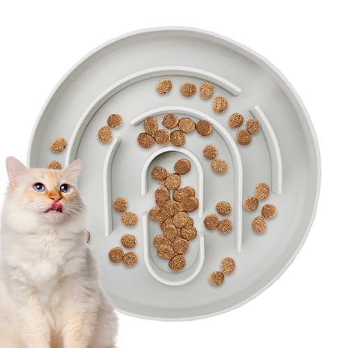 Vllold Slow Feeder Katzennäpfe | Trockenes Nassfutter langsamer Futterspender für Katzen, Silikon-Labyrinthform, auslaufsicherer Futterhalter für kleine, mittelgroße und große Tiere, gesunde Ernährung von Vllold