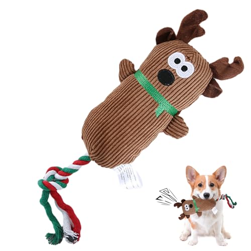 Vllold Stuffless Dog Toy, Christmas-theme Plush Dog Toy With Sound, Soft Animal Toys For Oral Biting Chasing, Small Medium Large Dogs, Puppy Gift Active Biting von Vllold