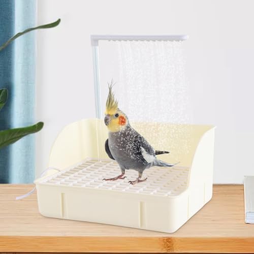 Bird Automatische Badewanne Duschwanne, Wasserzirkulation Vögel Duschwannen, Automatische Haustierbadewanne, Sichere und harmlose Badebasis für mittelgroße Papageien von Vmiorzq