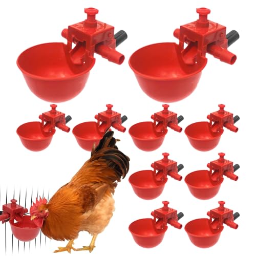 Hühner-Bewässerungsbecher, automatisches Hühner-Bewässerungssystem, verstellbare feste Bewässerung, Futterspender, Küken, Ente, Truthahn, Häschen, Bewässerungsbecher für Vogelstall von Vmiorzq
