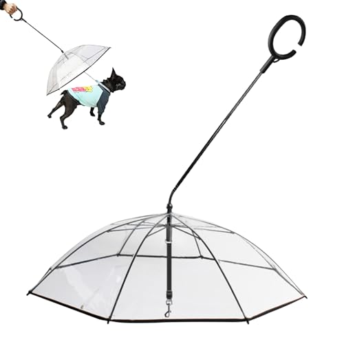 Hunde-Regenschirm für kleine Hunde, transparent, faltbar, verstellbar, C-förmiger Griff, Hundeschirme, regenfest, schneefest, Leinen Hunde-Regenschirm für kleine Hunde, transparent, faltbar, verstellbar, C-förmiger Griff, Hundeschirme, regenfest, schneefest, Leinen von Vmiorzq