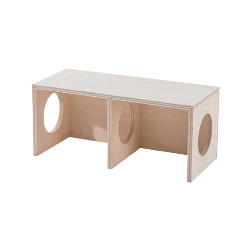Landschaftsdekoration Hamster Erkundungstunnel Spielzeug Natur Hamster Holzhaus Hamster Versteck Holzkammer Hamster 2-Kammertunnel von Vmiorzq