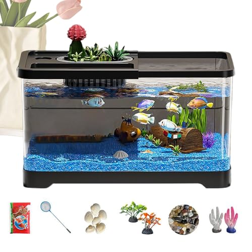Vmiorzq Anfänger Aquarium - Aquarium Starter Set Mit Filter Und Beleuchtung,Hochtransparentes Glas-Aquarium Für Kinderzimmer, Wohnzimmer Und Schreibtisch Vmiorzq Anfänger Aquarium - Aquarium Starter Set Mit Filter Und Beleuchtung,Hochtransparentes Glas-Aquarium Für Kinderzimmer, Wohnzimmer Und Schreibtisch von Vmiorzq