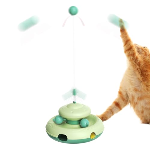 Vmiorzq Katzenspurspielzeug, rotierende Katzen Teaser | Buntes Kätzchen -Übungsspielzeug,Tragbarer Tieranreicherungsball, lustige Haustiervorräte für Zuhause, Reisen von Vmiorzq