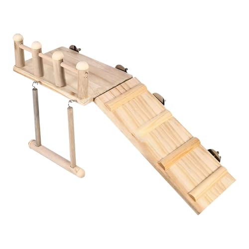 Vmiorzq Vogelspielplatz - Schaukel Sitzstange - Wellensittich Spiel- Und Trainingsast Mit Holzschaukel Und Kletterleiter Für Nymphensittiche Und Unzertrennliche von Vmiorzq