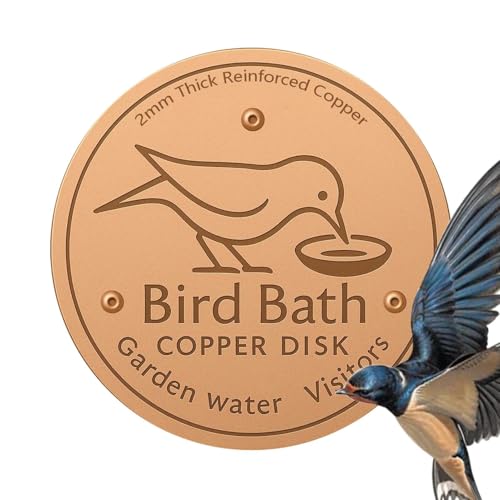Vogeltränke, Kupferscheibe, Kupfer-Vogelbad, Wasserbrunnenscheibe für Vögel, Futterspender-Zubehör, Dreifach-Punkt-Unterstützung, Reinigerplatte für Außenbereich, Terrasse, Rasen, Brunnenschale, alle Vogeltränke, Kupferscheibe, Kupfer-Vogelbad, Wasserbrunnenscheibe für Vögel, Futterspender-Zubehör, Dreifach-Punkt-Unterstützung, Reinigerplatte für Außenbereich, Terrasse, Rasen, Brunnenschale, alle von Vmiorzq