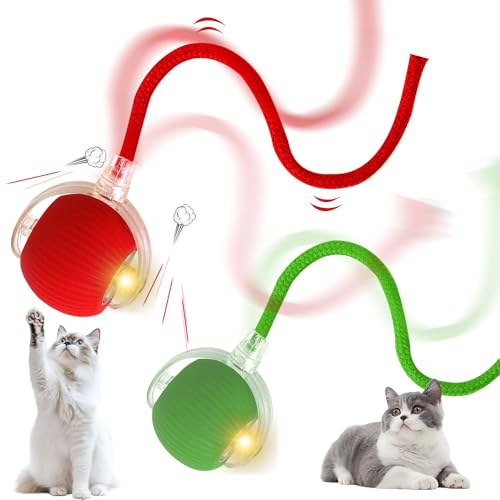 Vmxlso Chewie interaktives Katzenspielzeug, wiederaufladbarer Katzenspielzeug, viraler Rollball mit Schwanz, aktives Rollen, 360° intelligent, automatisch für Katzen, Rot + Grün, 2 Stück Vmxlso Chewie interaktives Katzenspielzeug, wiederaufladbarer Katzenspielzeug, viraler Rollball mit Schwanz, aktives Rollen, 360° intelligent, automatisch für Katzen, Rot + Grün, 2 Stück von Vmxlso