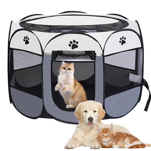 Vmxlso Welpenauslauf Faltbar, 73 x 73 x 43 cm welpenauslauf für Drinnen, Laufstall Hund Pop-Up, Hundelaufstall für Wohnung, Hundeauslauf für Innen Hasen Katzen, Indoor Outdoor Reisen Camping von Vmxlso