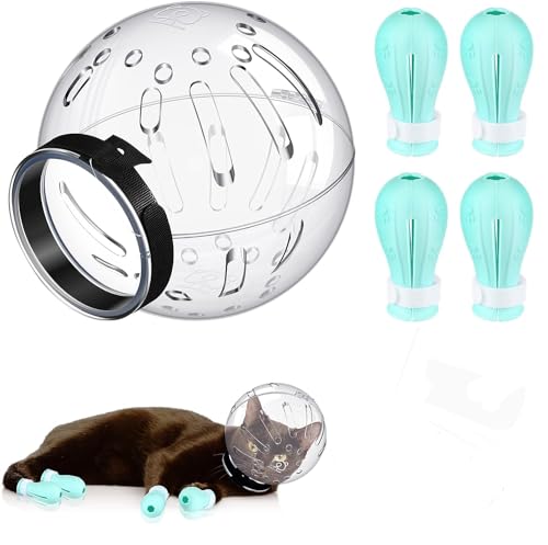 Katzenmaulkorb für die Fellpflege, atmungsaktive transparente Katzengesichtsabdeckung mit 4 Silikonstiefeln zum Nageltrimmen, Baden, postoperative Pflege Katzenmaulkorb für die Fellpflege, atmungsaktive transparente Katzengesichtsabdeckung mit 4 Silikonstiefeln zum Nageltrimmen, Baden, postoperative Pflege von Vnnigmn