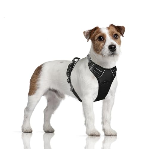Hundegeschirr, für große Hunde, kein Ziehen, Haustiergeschirr mit 2 Leinenclips, Frontclip, verstellbar, mit reflektierenden Streifen, einfache Kontrolle, Griff für Training oder Spazierengehen, Hundegeschirr, für große Hunde, kein Ziehen, Haustiergeschirr mit 2 Leinenclips, Frontclip, verstellbar, mit reflektierenden Streifen, einfache Kontrolle, Griff für Training oder Spazierengehen, von Vnvnvnv