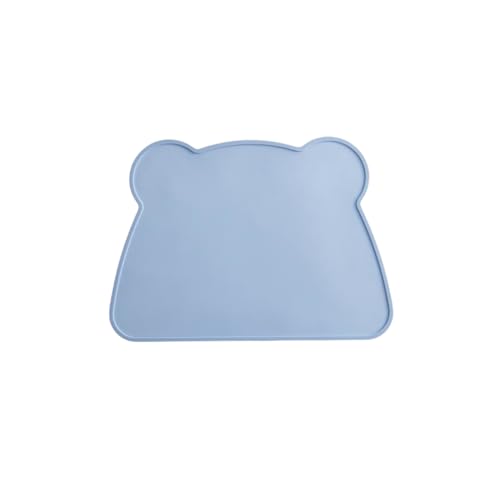 Rutschfeste Fütterungsmatte für Katzen und Hunde, Erhöhter Rand Fütterungsmatte, Wasserdicht, Geeignet für Futternäpfe Wassernapfmatte, Haustier Fütterungsmatte, 36 * 26cm (Blau) von Vnvnvnv
