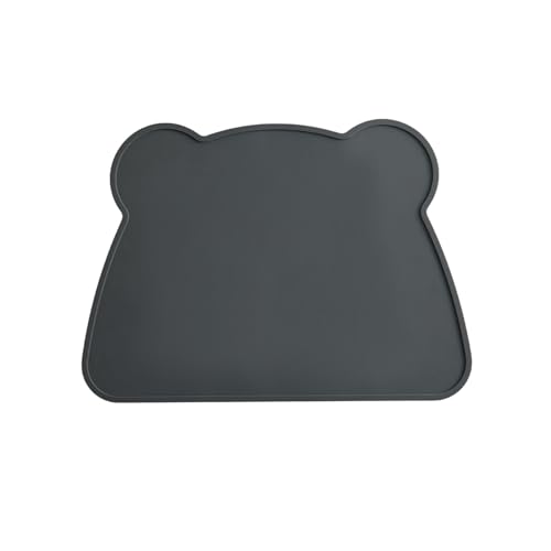 Rutschfeste Fütterungsmatte für Katzen und Hunde, Erhöhter Rand Fütterungsmatte, Wasserdicht, Geeignet für Futternäpfe Wassernapfmatte, Haustier Fütterungsmatte, 36 * 26cm (Schwarz) von Vnvnvnv