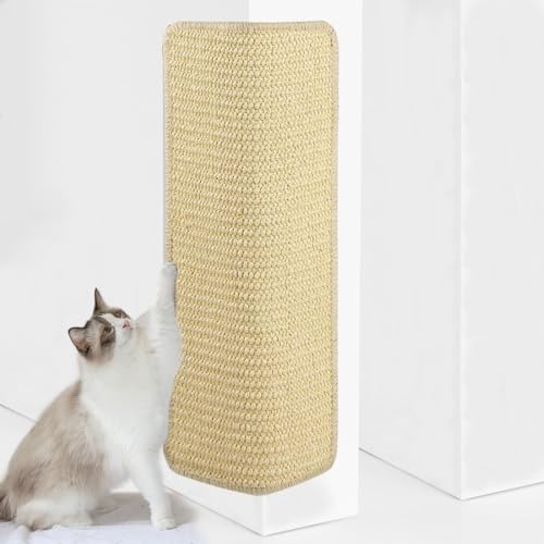 Voarge 1Pcs Kratzmatte Katze Sisal, Katze Kratzschutz Katzenkratzmatte 30x60cm,kratzpappe Ecke für Katzen Schützt Teppiche (Beige) von Voarge