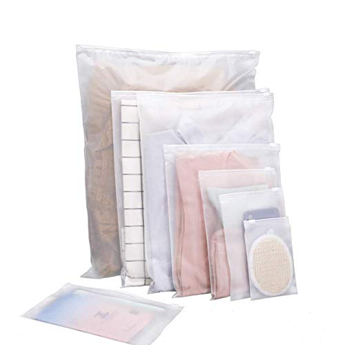 Voarge 20 Stück satinierter Kunststoff mit Reißverschluss, wasserdicht, transparent, Reise-Organizer, Gepäck-Organizer, perfekt für Reise, Gepäck (30 x 40 cm) von Voarge