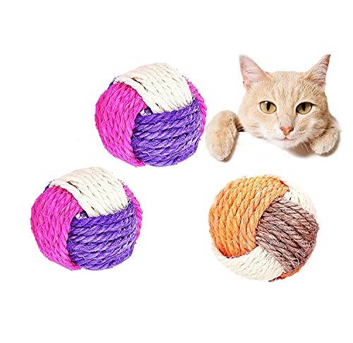Voarge 3 Stück Katze Sisal Ball, Haustier Kratzball, Katzenspielzeug, Interaktiver Sisalball, Spielzeug Kätzchen Kugel Bälle, Katzenspielzeug Sisalball, Zufällige Farbe Voarge 3 Stück Katze Sisal Ball, Haustier Kratzball, Katzenspielzeug, Interaktiver Sisalball, Spielzeug Kätzchen Kugel Bälle, Katzenspielzeug Sisalball, Zufällige Farbe von Voarge